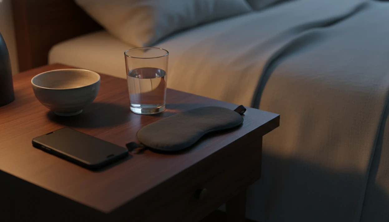 A quiet bedside still life suggests pausing before reacting to jealous thoughts at night.