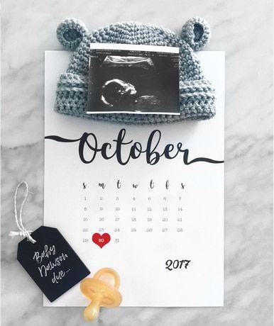 calendar pregnancy announcement