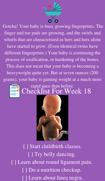 tips for 18 weeks of pregnancy