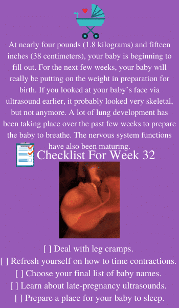 32 weeks checklist pregnancy