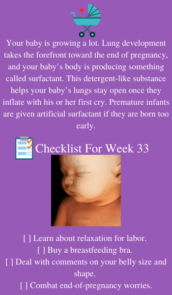 33 weeks pregnancy tips