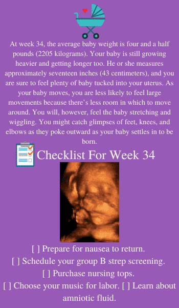 pregnancy checklist 34 week
