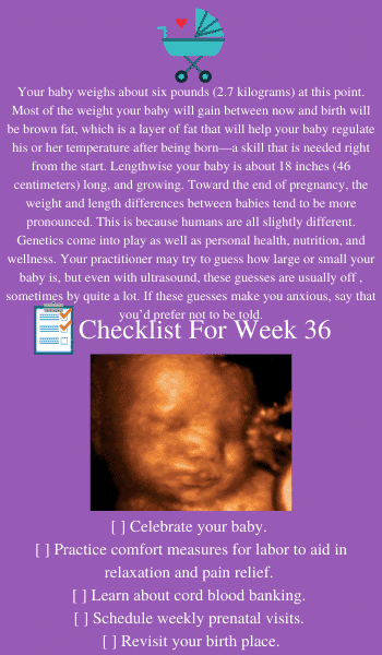 36 weeks of pregnancy tips