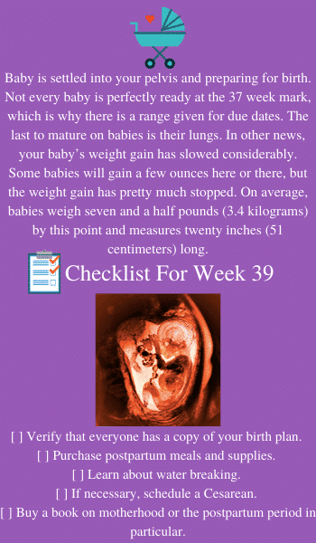 baby in utero at 39 weeks