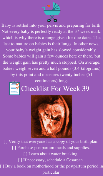 pregnancy tips week 39