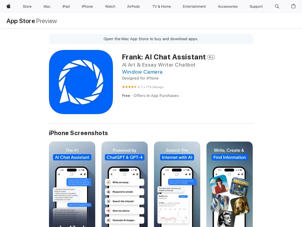 frank ai chat assistant chatgpt apps