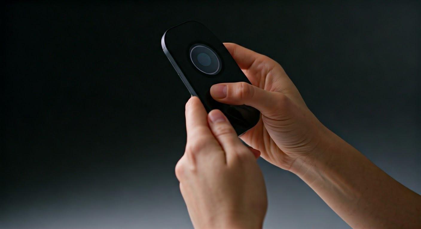 Close-up of hands interacting with Google Lens