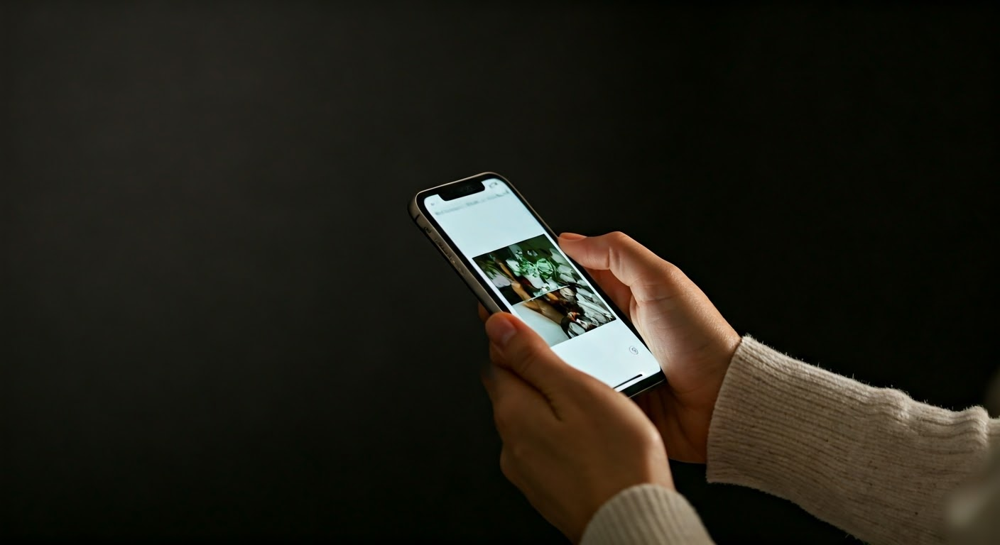 Close-up of iPhone image search interaction