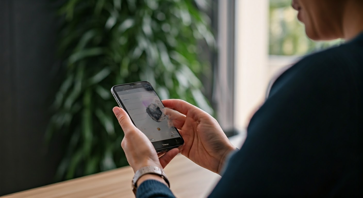 Google Lens App - Professional demonstrating Google Lens in modern setting